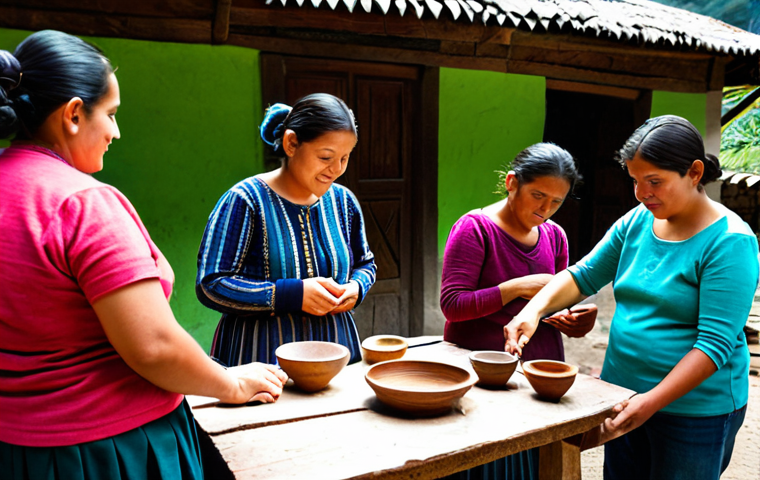 Community-Based Tourism**

"A group of fully clothed tourists participating in a traditional craft workshop in a small village in Guatemala, learning from local artisans, appropriate attire, safe for work, perfect anatomy, correct proportions, natural lighting, family-friendly, professional photography, high quality, modest setting."

**