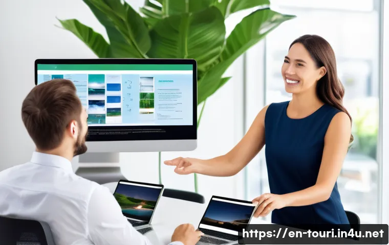 여행사 업무를 효율적으로 처리하는 법 - **Prompt 1: Seamless Digital Transformation in a Modern Travel Agency**
"A vibrant, modern open-...